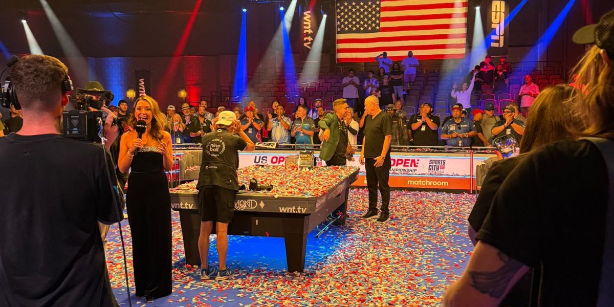 US Open Pool final celebration shot