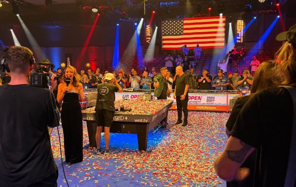US Open Pool final celebration shot
